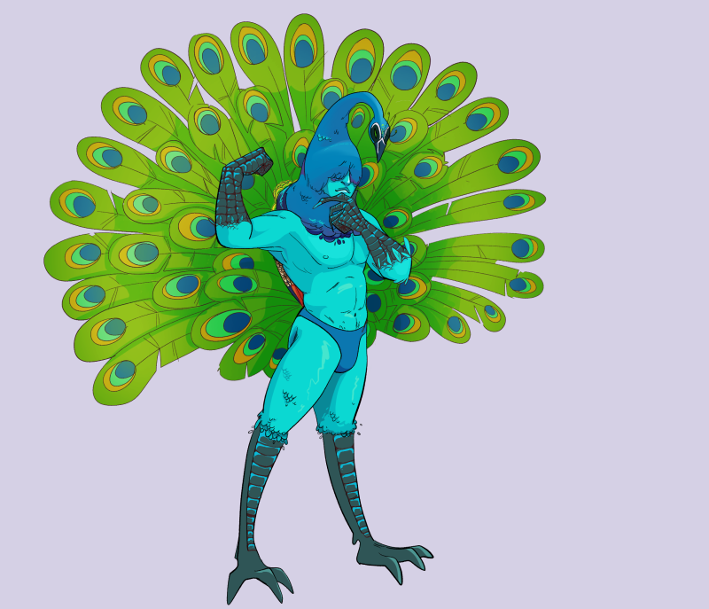 Peacock Yummy OC from Kamen Rider OOO, drawn by Keelin